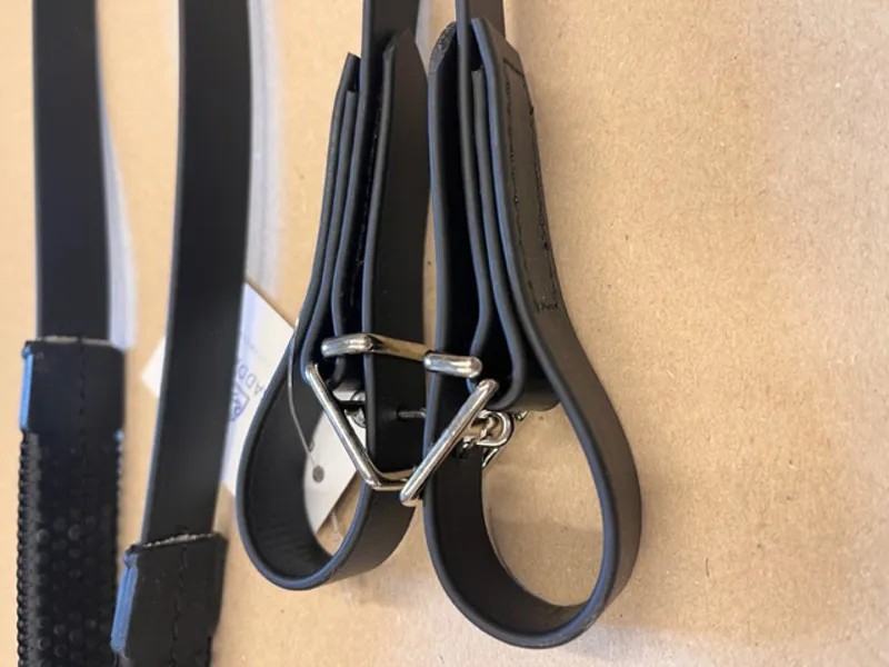 O.Shepherd Synthetic Rubber Grip Reins Black-2